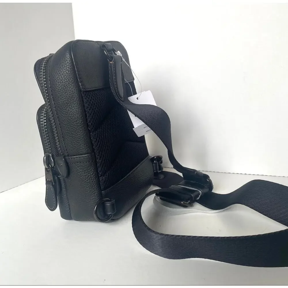 Coach Gotham Sling Pack 13 CR849 Black Leather Crossbody